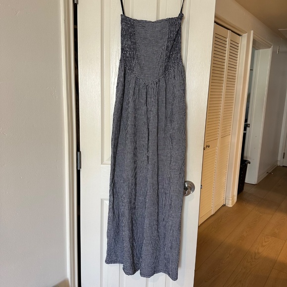 Aerie - Black/White - Strapless Smocked Jumpsuit - XS - Picture 7 of 14